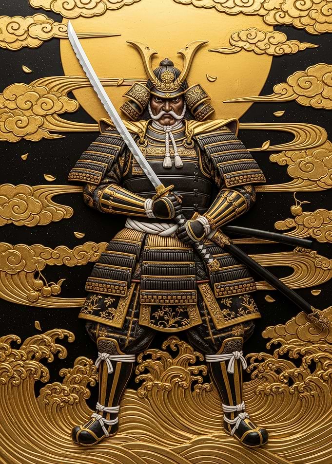 Samurai Warrior in Golden Armor