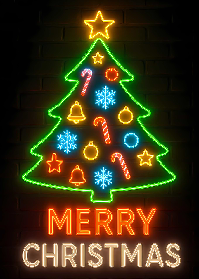 Neon Christmas Tree Sign