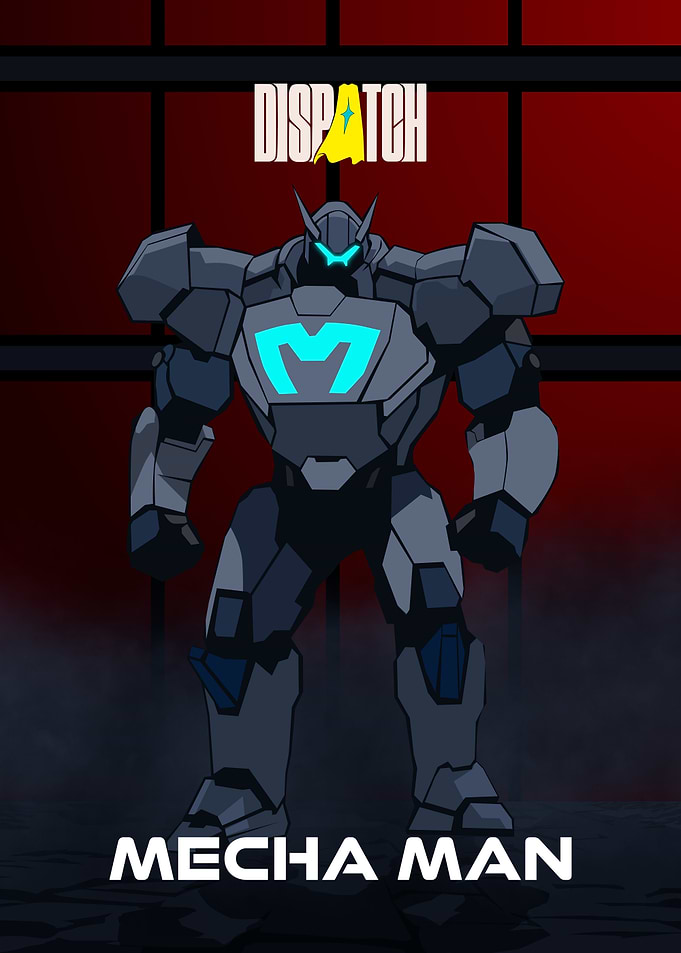 Mecha Man Dispatch Cartoon Illustration