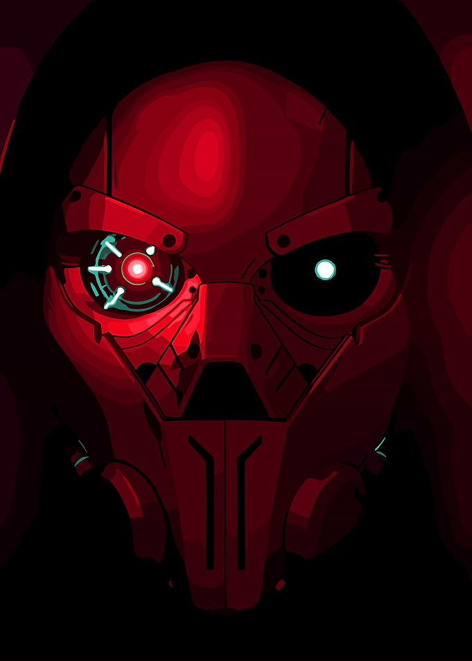 Red Cybernetic Mask