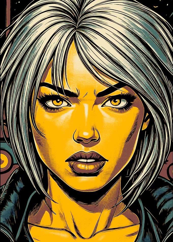 Determined Woman Comic Book Art