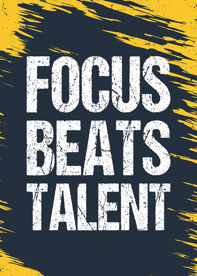 Focus Beats Talent Motivational Poster