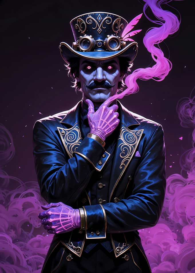 Steampunk Gentleman with Glowing Hands