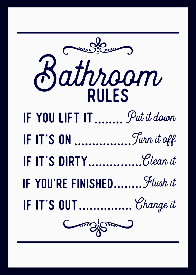 Bathroom Rules Funny