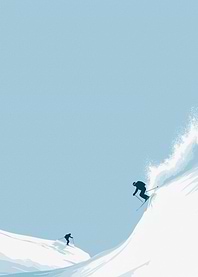 Minimalist Skiing Illustration