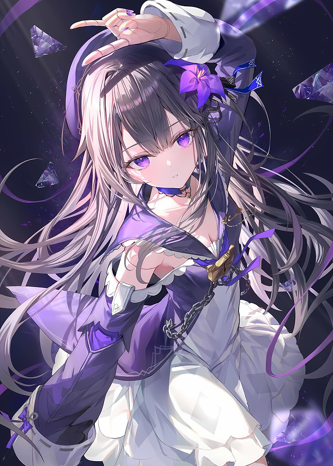 Girl with Purple Accents
