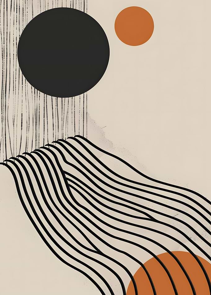 Abstract Geometric Art with Circles and Lines