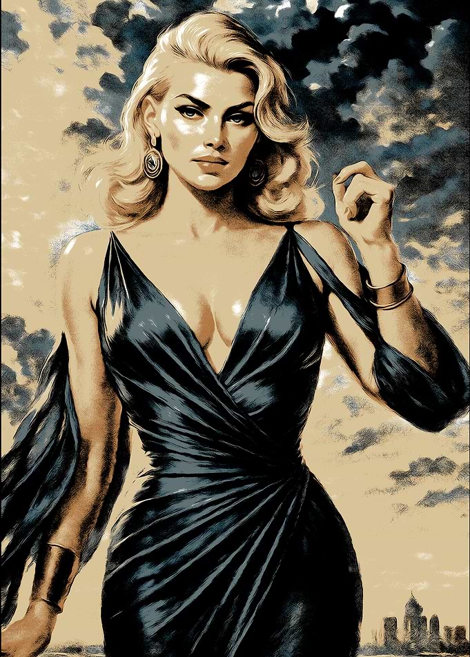 Elegant Woman in Black Dress