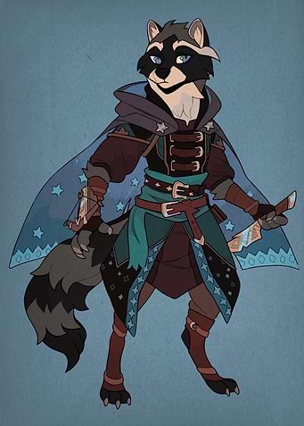 Anthropomorphic Raccoon Character Art