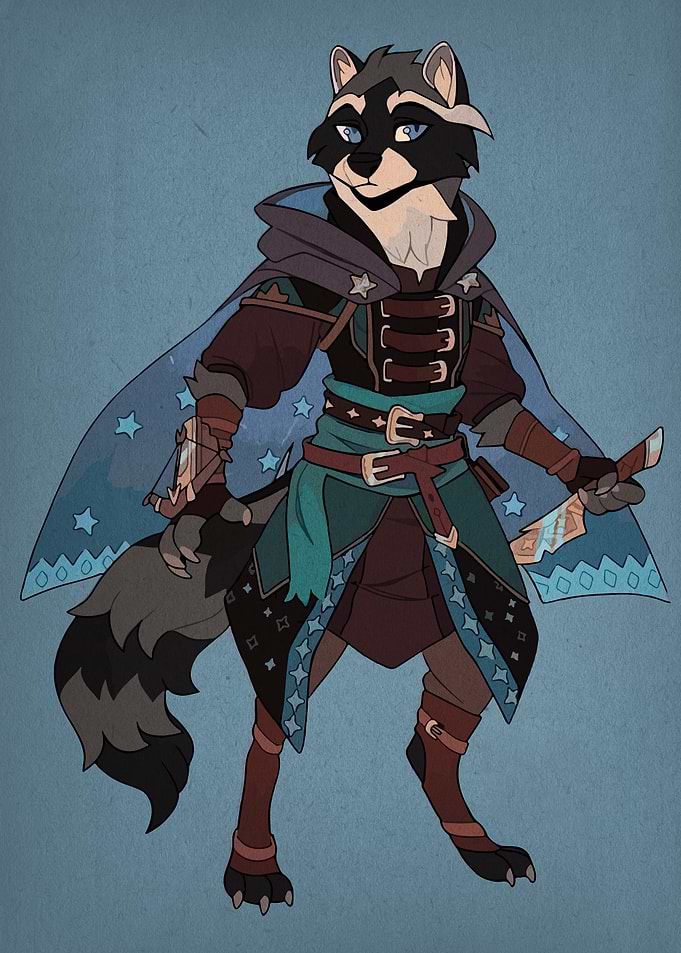 Anthropomorphic Raccoon Character Art