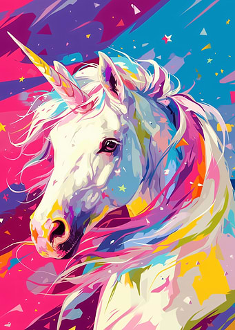 Colorful Unicorn Portrait