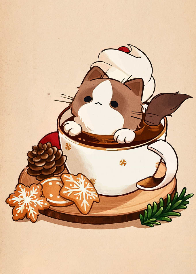Cat in a Cup with Treats