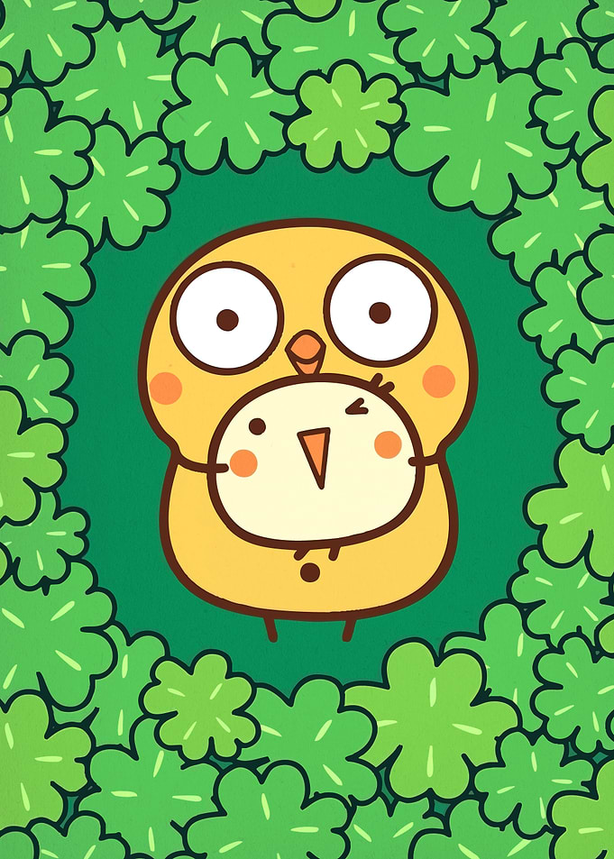 Cartoon Birds Greenery Frame