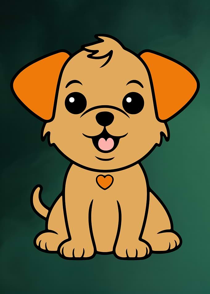 Cute Cartoon Puppy Illustration