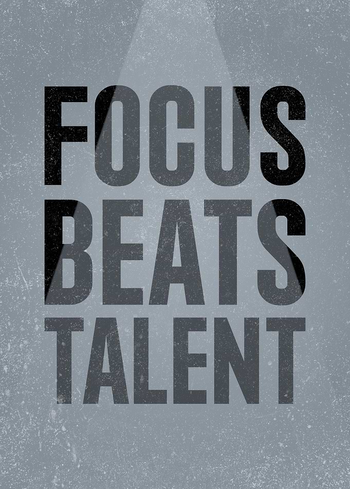 Focus Beats Talent Motivational Quotes Poster