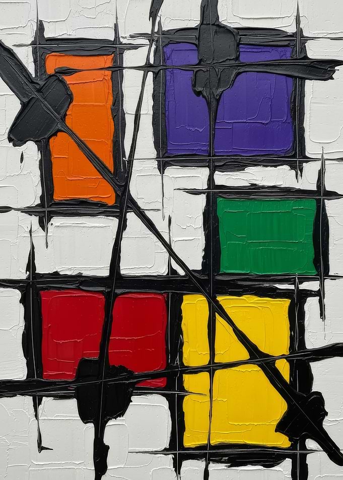 Abstract Color Block Painting