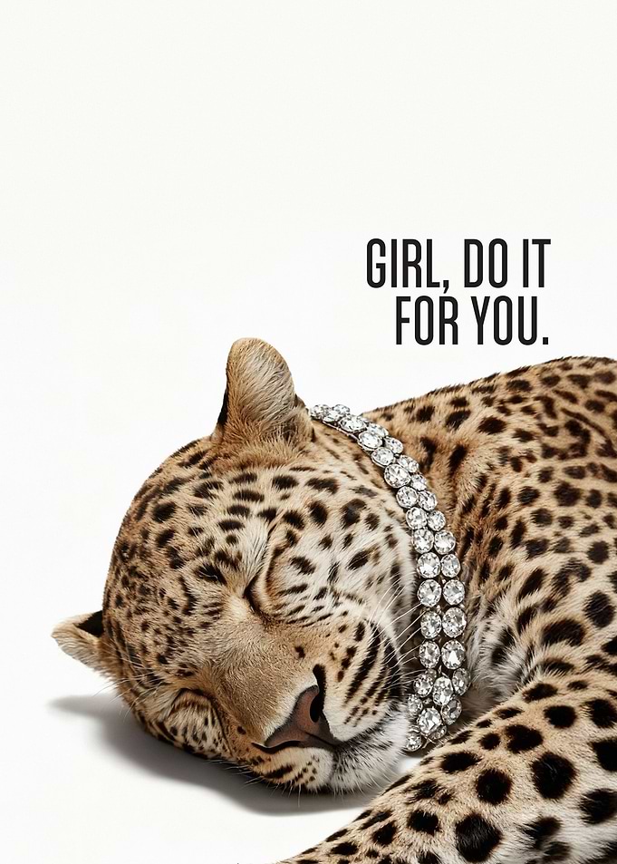 Leopard with Diamond Necklace