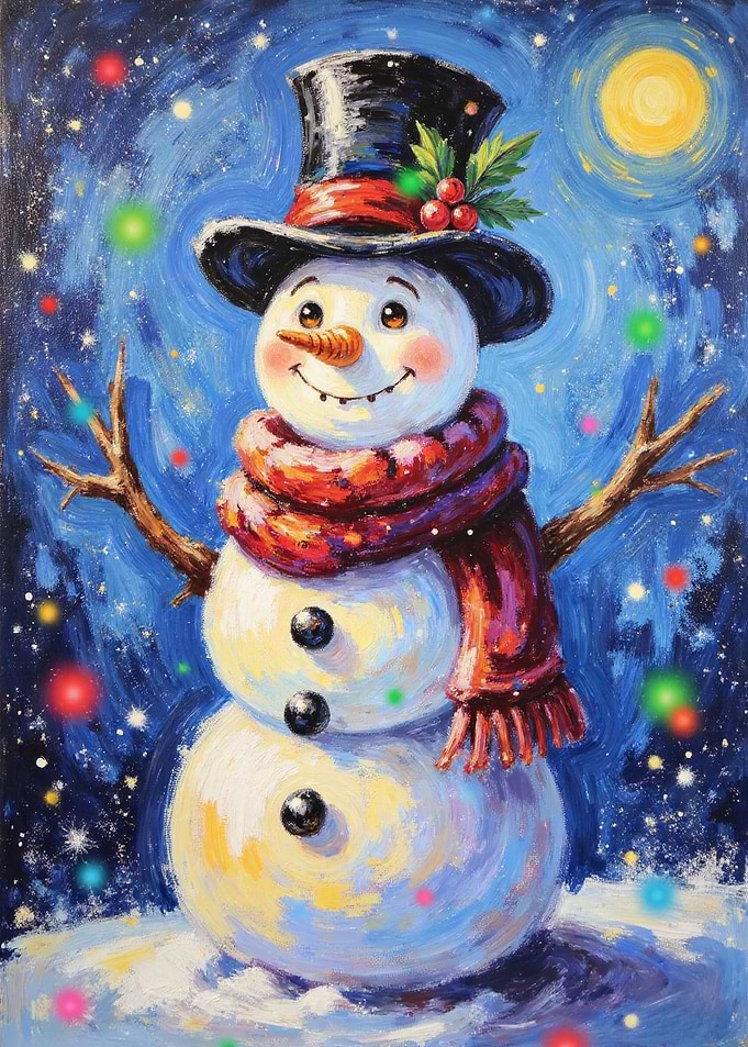 Festive Snowman Painting