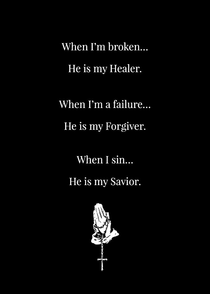 Religious Quote with Praying Hands