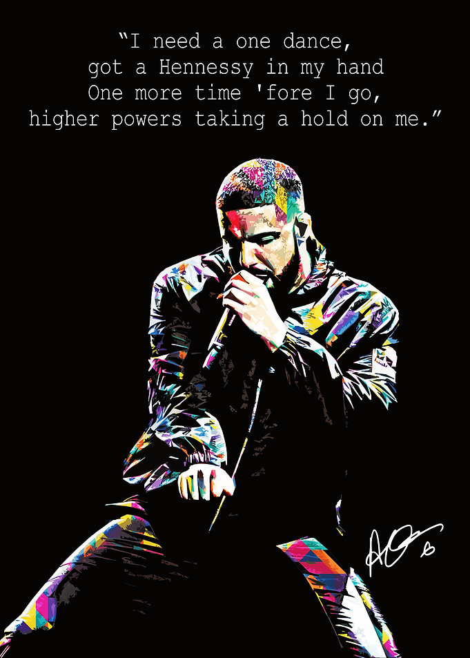 Drake Colorful Pop Art Portrait