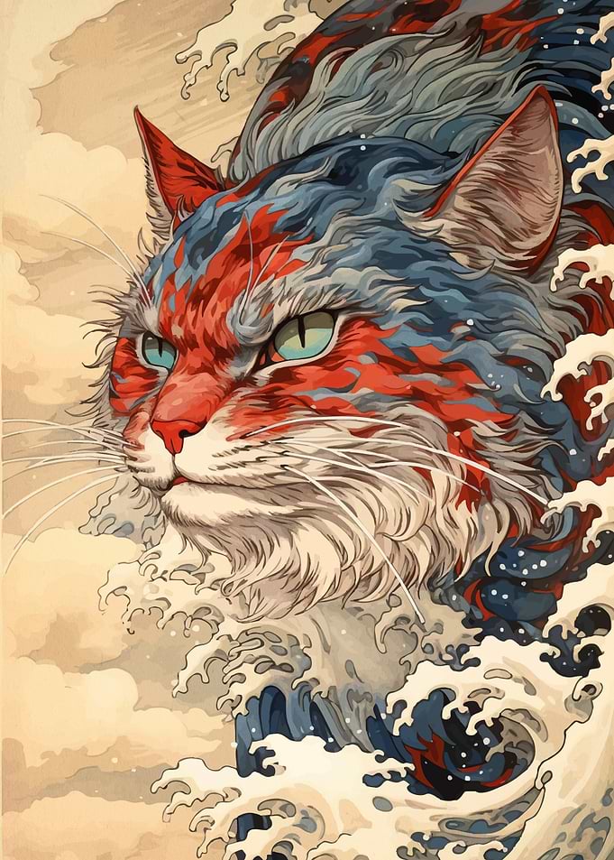 Cat Waves Animal