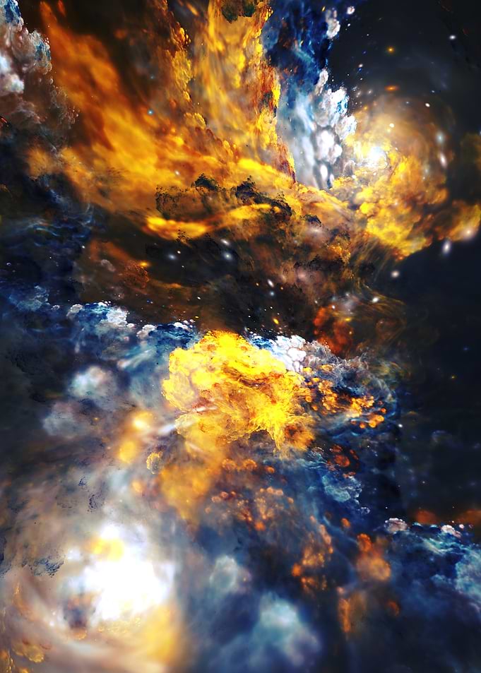 Abstract Nebula of Fire and Ice