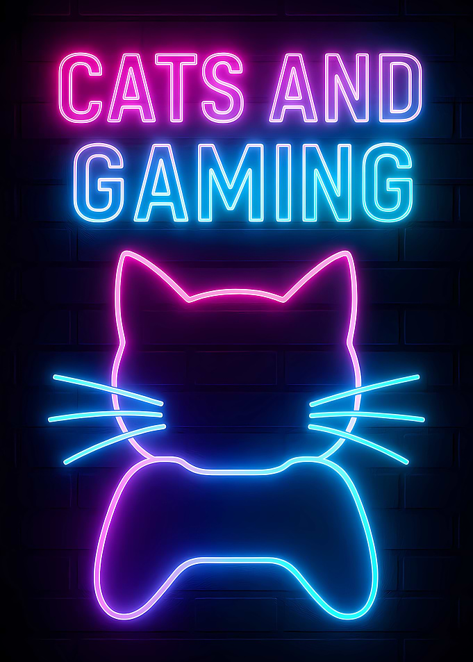 Neon Cats and Gaming Art