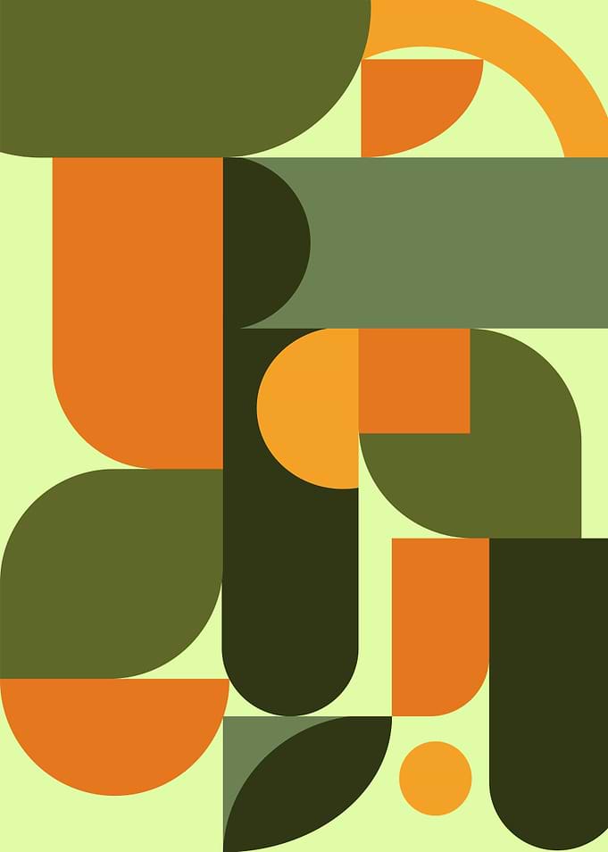 Abstract Geometric Shapes in Earth Tones