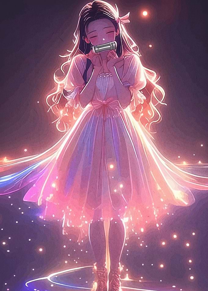 Anime Girl in Pink Dress