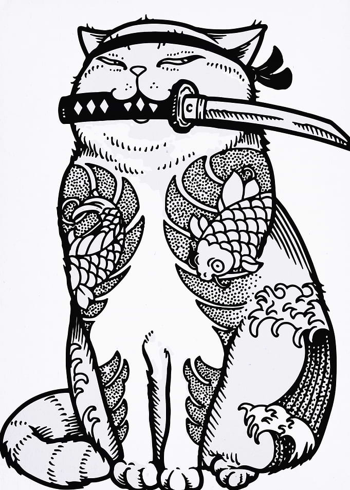 Ninja Cat with Katana