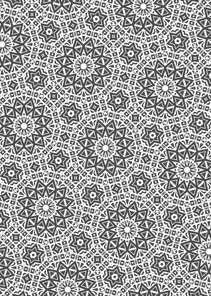 Grey Geometric Star Pattern