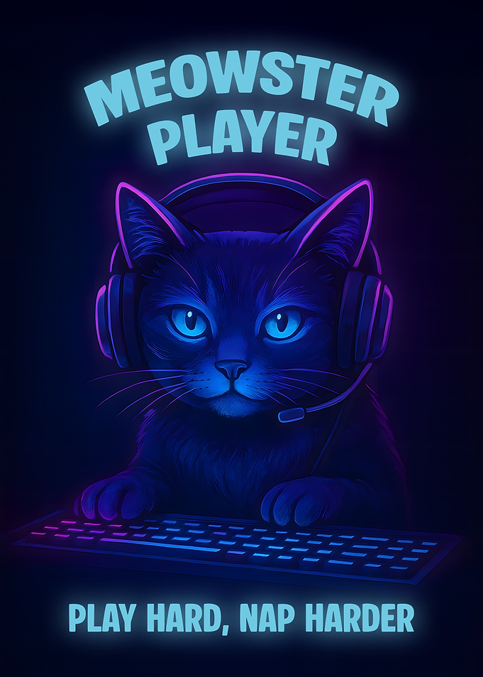 Meowster Player: Gaming Cat Portrait