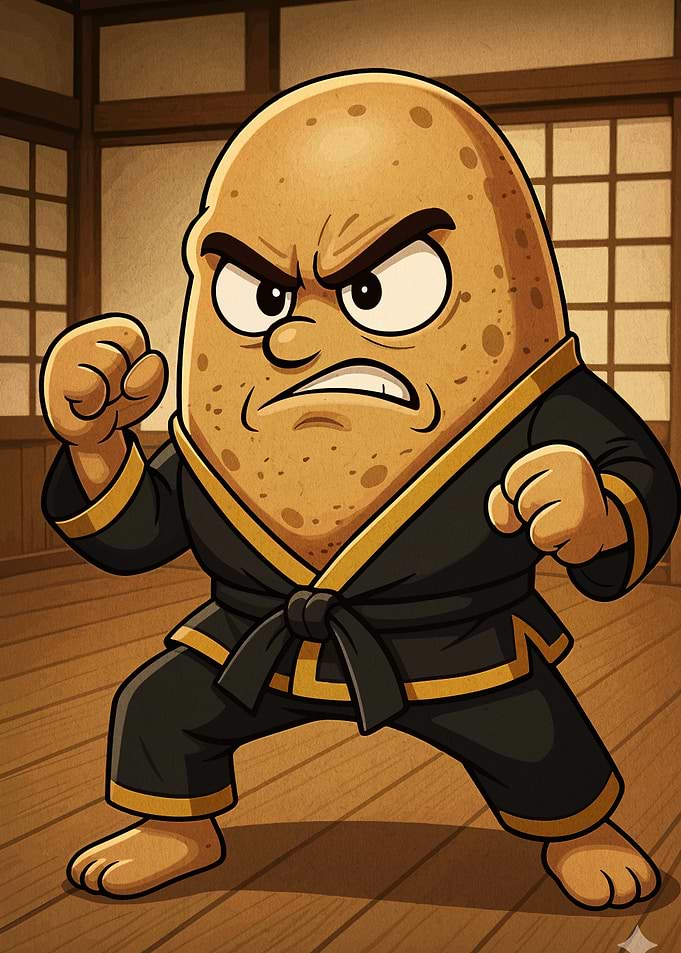 Potato Karate Master Cartoon