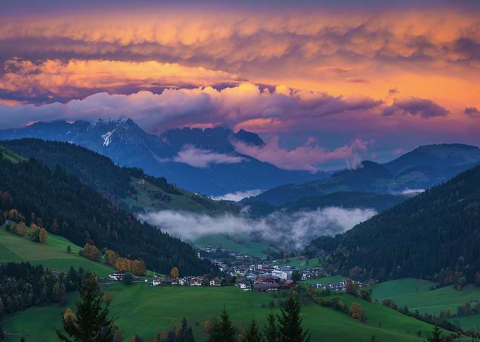 Kaiser Mountains at Sunset