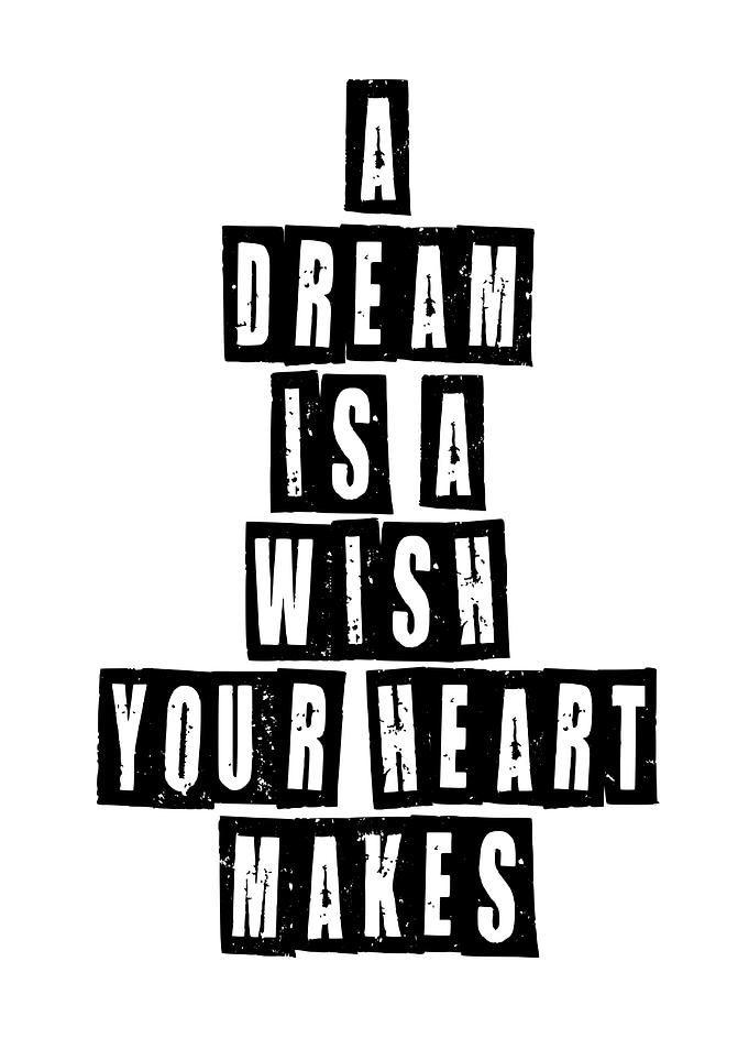 A Dream Is A Wish Your Heart Makes Text Art