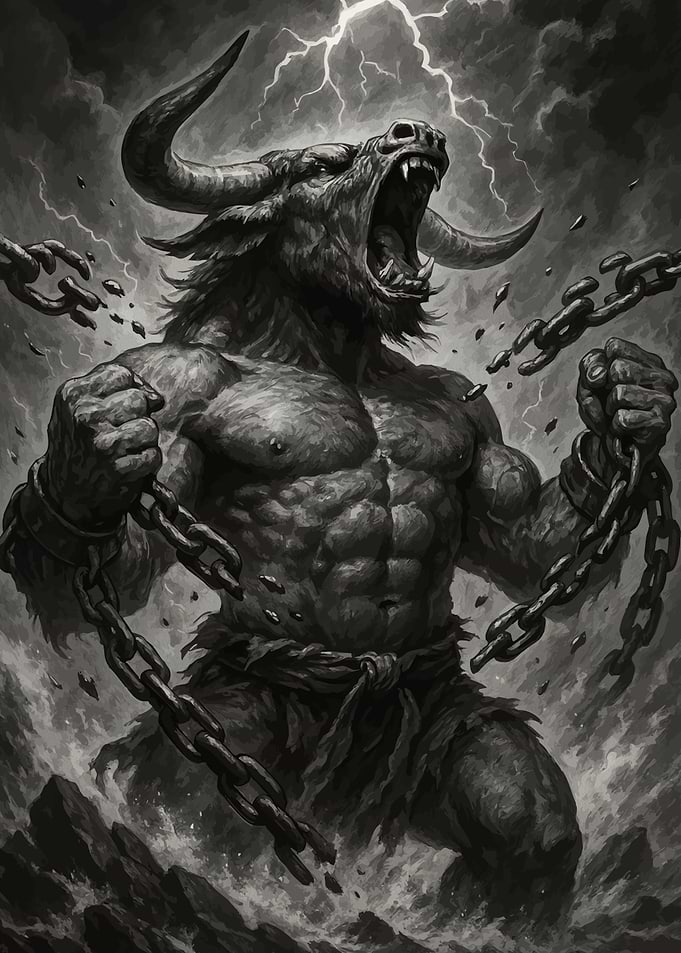 Minotaur Breaking Chains Storm