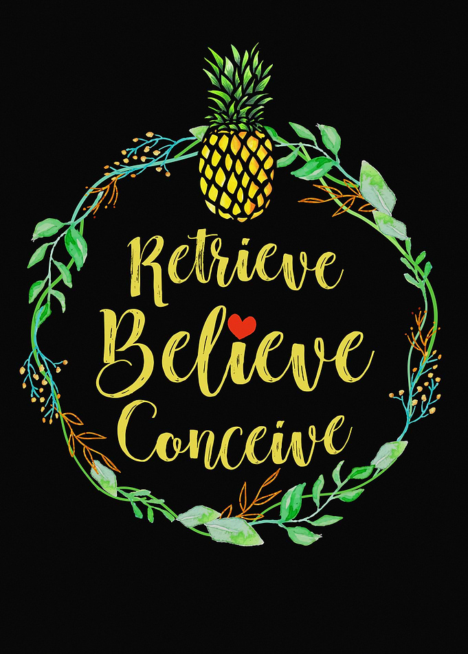 Retrieve Believe Conceive Pineapple Floral Wreath