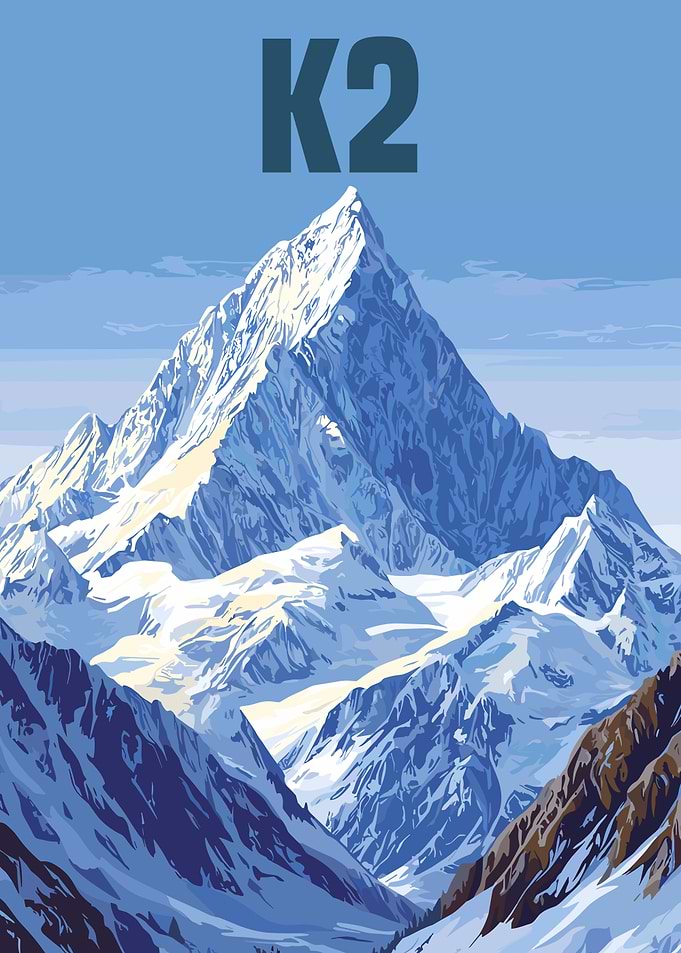 K2 Mountain Illustration
