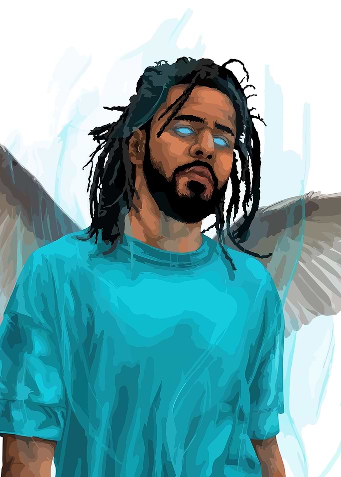 J. Cole Angelic Digital Art Portrait