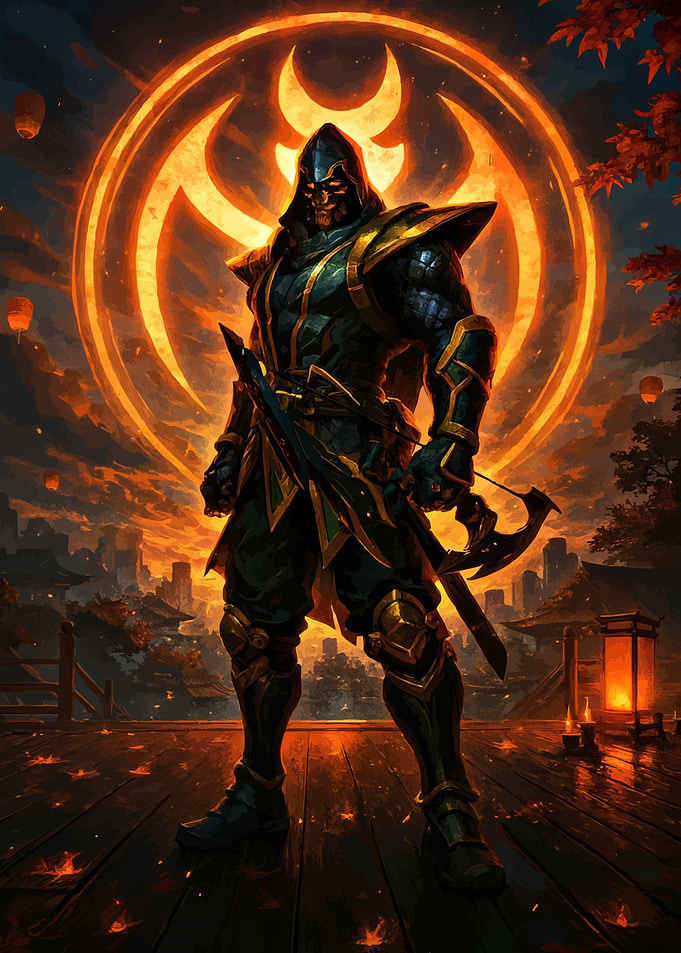 Hooded Warrior Glowing Symbol