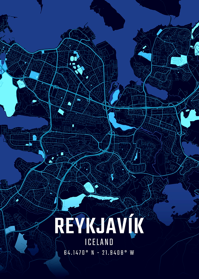 Reykjavik Midnight City Map