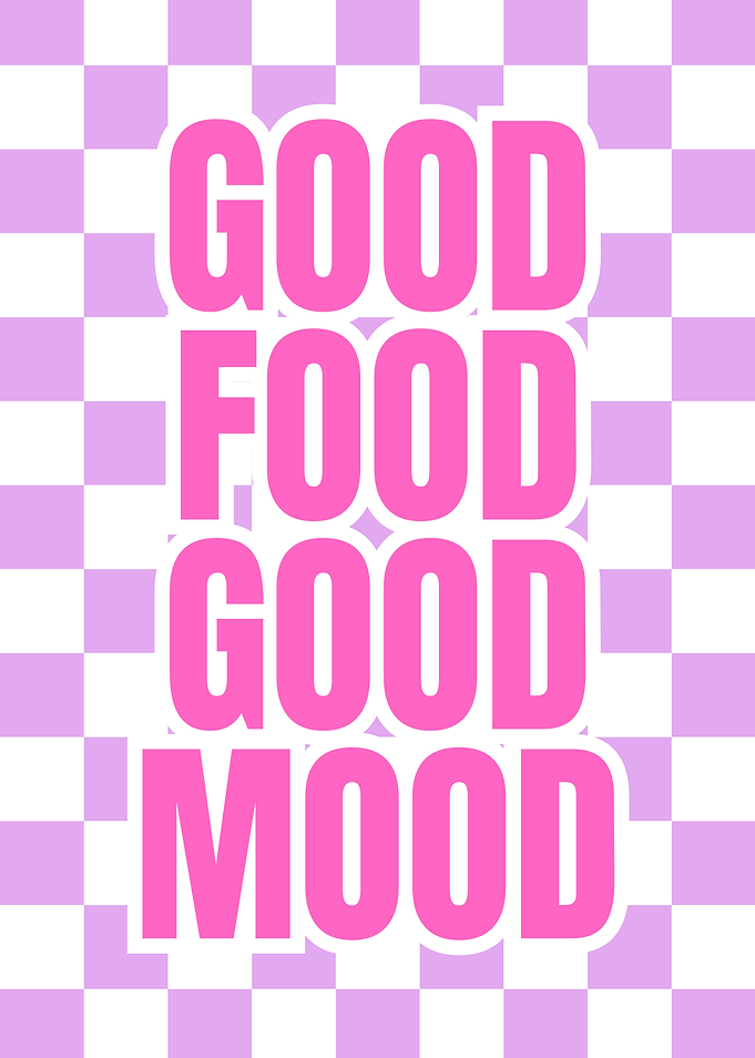 Good Food Good Mood Pink Poster