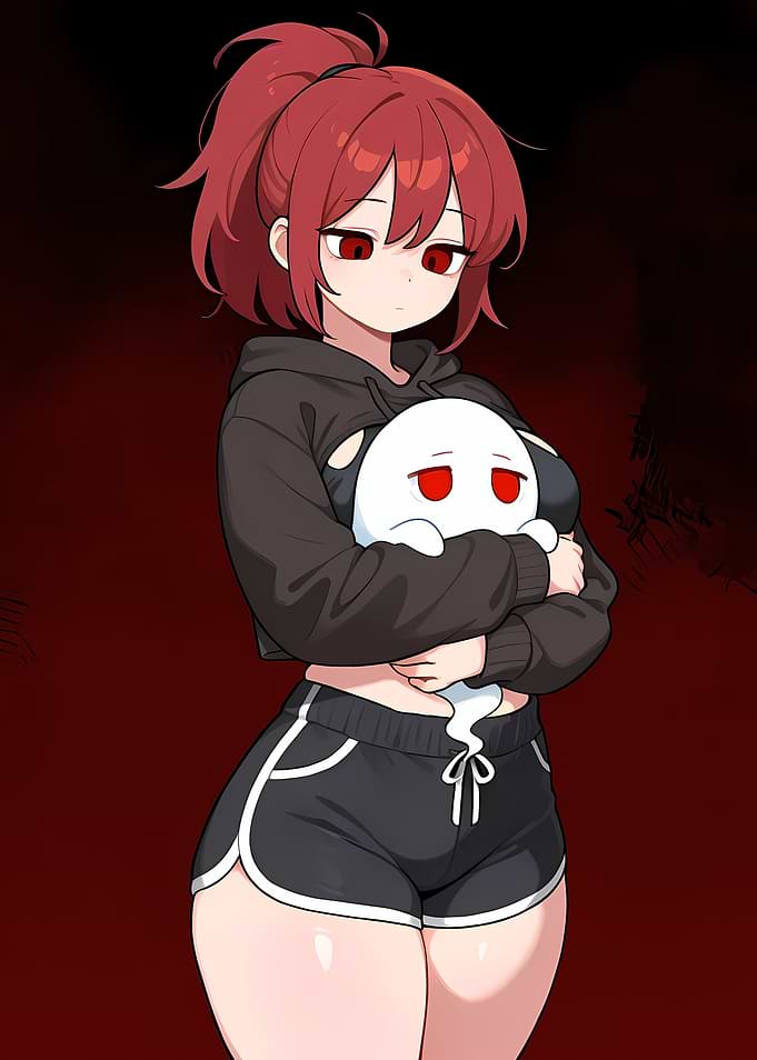 Anime Girl Hugging Ghost Plushie