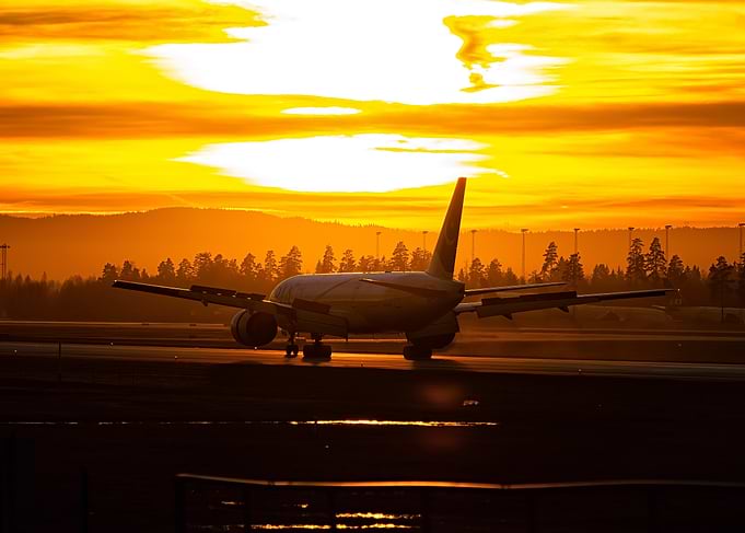 Airplane at Sunset