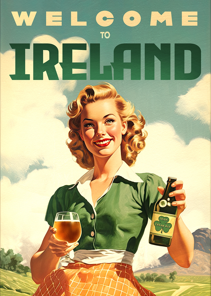 Welcome to Ireland Vintage Poster