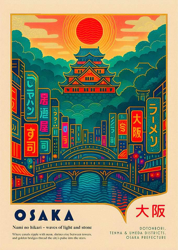 Osaka Cityscape Illustration