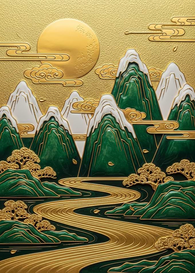 Golden Asian Landscape