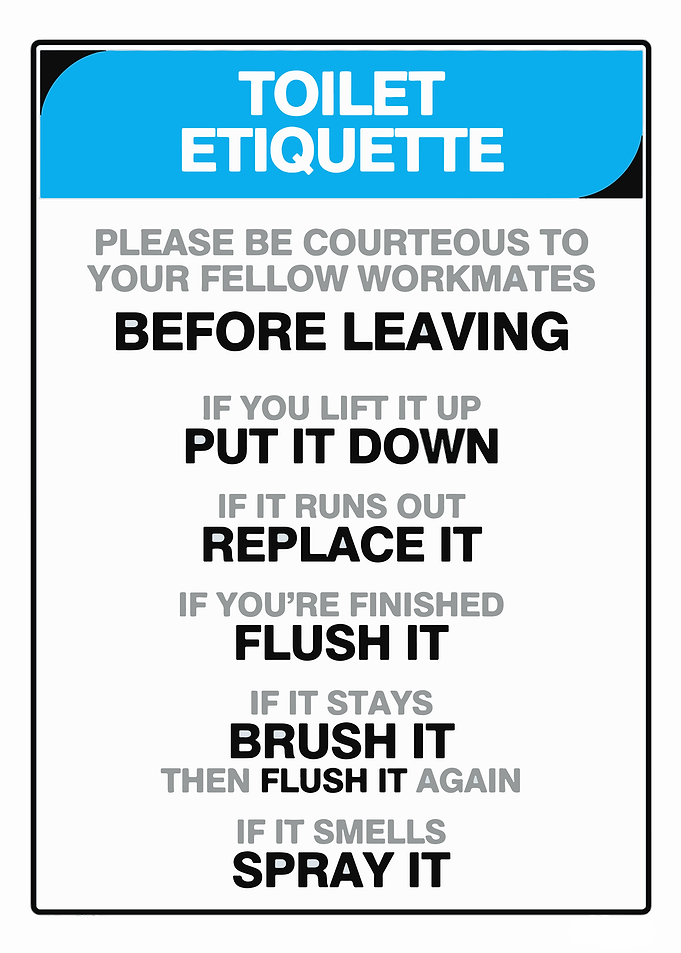 Bathroom Etiquette Poster for Your Workplace