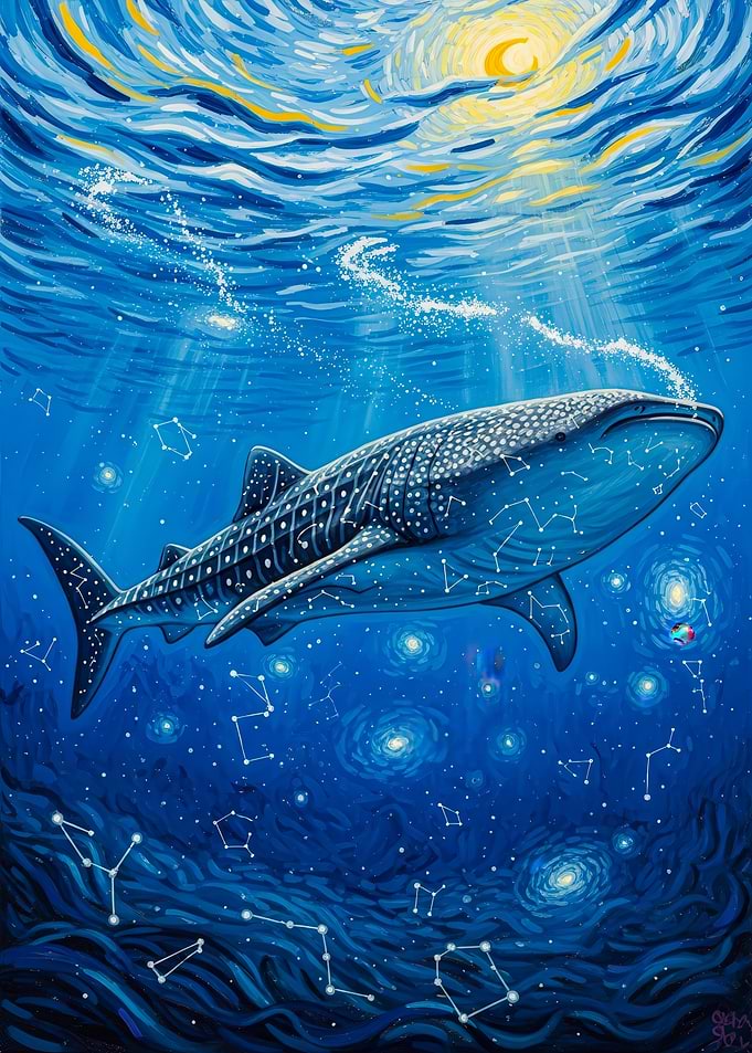 Whale Shark Underwater Painting