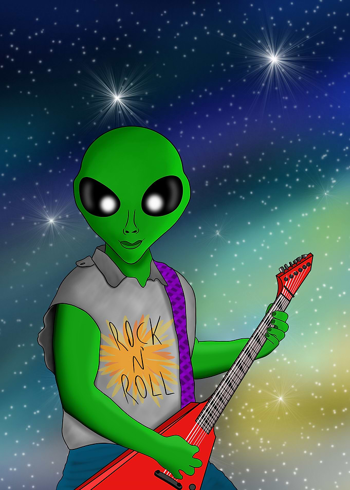 Alien Rock Star in Space